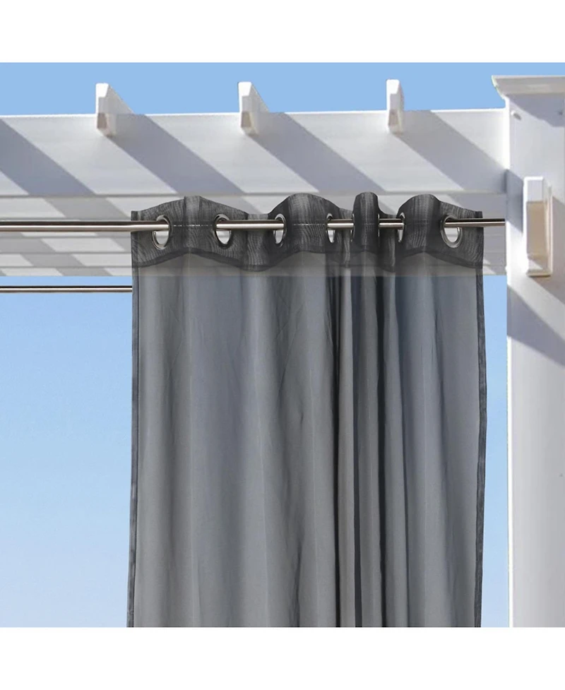 Commonwealth No Seem Curtain Grommet Top Panel 8 Matt Silver Grommets - 50"x108" - Black