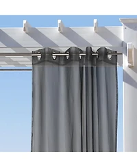 Commonwealth No Seem Curtain Grommet Top Panel 8 Matt Silver Grommets - 50"x108" - Black