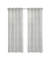Habitat Valentina Sheer Window Treatment Tone On Tone Motif Grommet Curtain Panel For Bedroom Livingroom 52 X22 X 95 X22 White