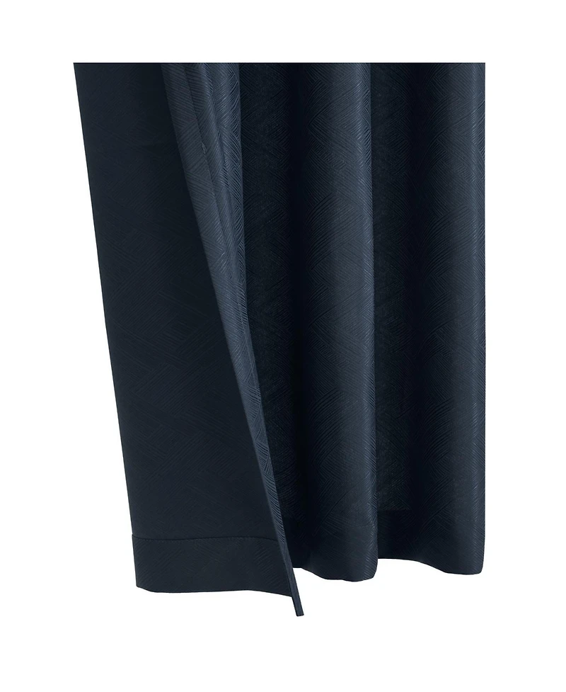 Habitat Abstract Light Filtering Energy Efficeint Grommet Curtain Panel for Windows 52" x 95" Navy