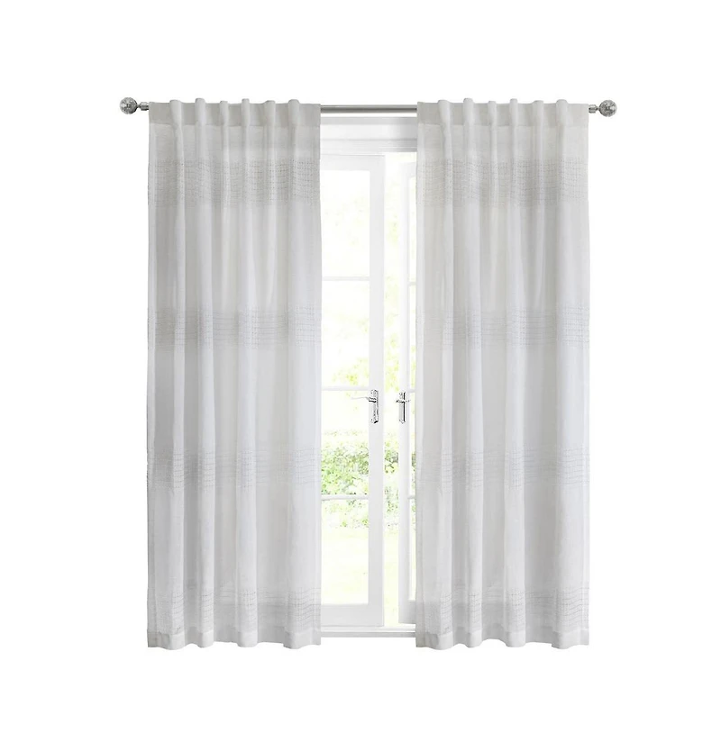 Commonwealth Lindsey Back Tab Curtain Panel - 52"x84", White