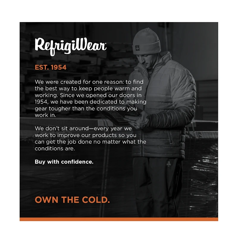 RefrigiWear Men's Enhanced Visibility Insulated Quilted Jacket