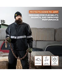 RefrigiWear Men's Enhanced Visibility Insulated Softshell Jacket - High-Vis Winter Work Coat