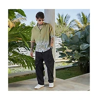 Campus Sutra Men's Pistachio Green Faces-Ombre Oversized Shirt