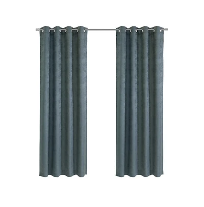 Habitat Portland Light Filtering Window Treatment Grommet Curtain Panel for Bedroom Livingroom 52" x 84" Steel Blue