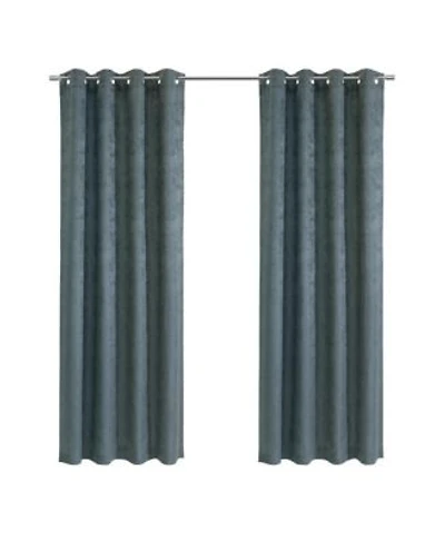 Habitat Portland Light Filtering Window Treatment Grommet Curtain Panel For Bedroom Livingroom 52 X22 X 84 X22 Steel Blue