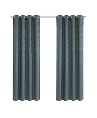 Habitat Portland Light Filtering Window Treatment Grommet Curtain Panel For Bedroom Livingroom 52 X22 X 84 X22 Steel Blue