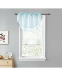 Kate Aurora Living Double Layered Sheer Rod Pocket Ascot Window Valances