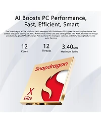 Hp EliteBook Ultra 14" 2.2K Business Laptop, Snapdragon X Elite X1E-78-100, Adreno X1-85, 16GB Ram, 512GB Ssd, Win 11 Pro, Blue
