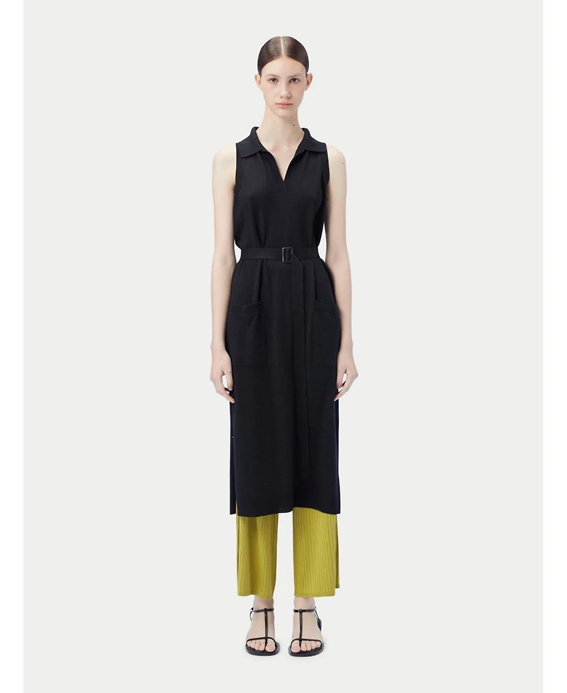 Gobi Cashmere Women's Sleeveless Silk Cashmere Polo Dress