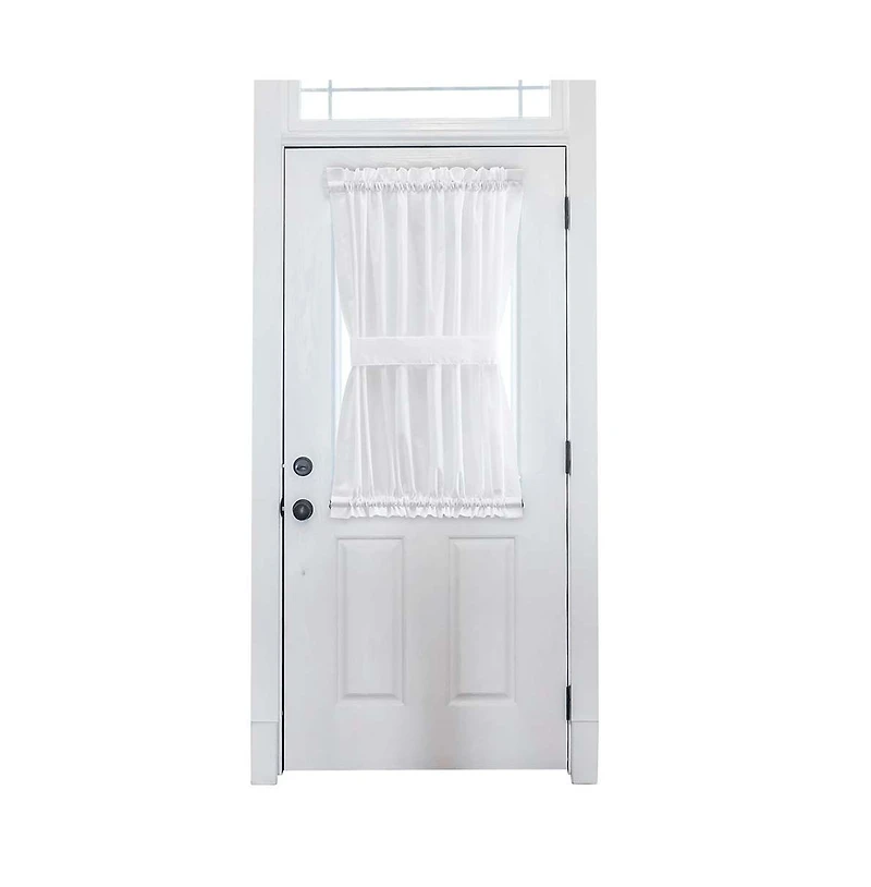 Ellis Stacey 1.5" Rod Pocket High Quality Fabric Solid Color Door Panel White