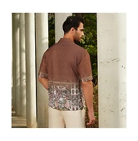 Campus Sutra Men's Ash Brown Indie-Ombre Oversized Shirt