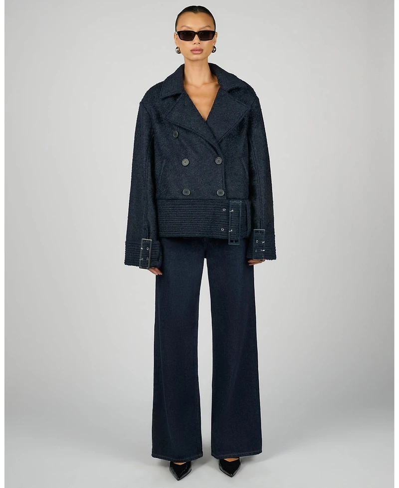 WeWoreWhat Women's Moto Wool Jacket