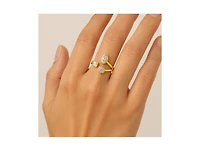 Cubic Zirconia Open Trio Ring
