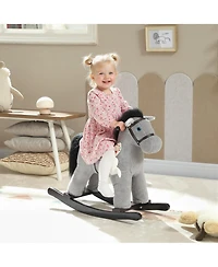 Qaba Toddler Rocking Horse, Kids Ride on Toy with Realistic Sound
