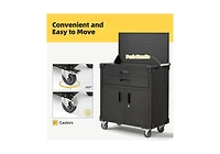 Aecojoy Work Bench for Garage with Pegboard Drawers