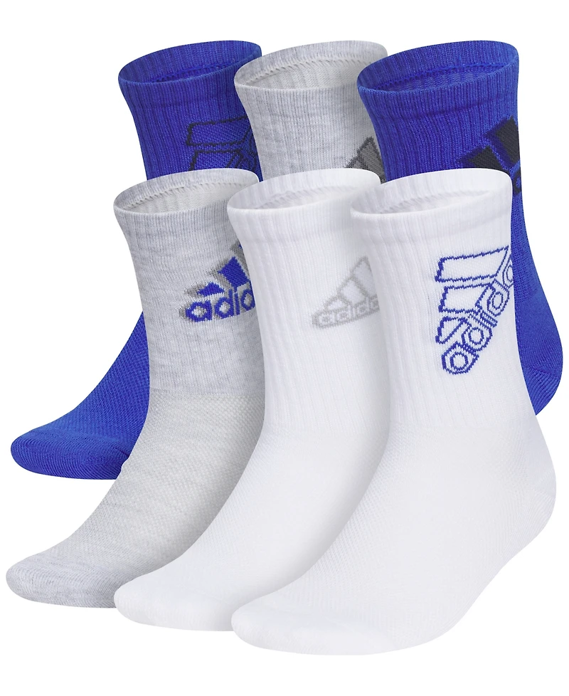 adidas Boys 2-5 Superlite Classic Quarter Socks, 6-Pack