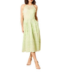 Oasis Women's Lace Detail Halterneck Midi Dress
