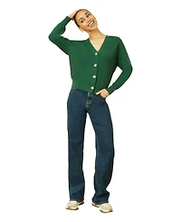 Yumi Women's Knitted Stitch Detail Cardigan