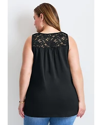 Avenue Women's Lace Yoke Detail Tank