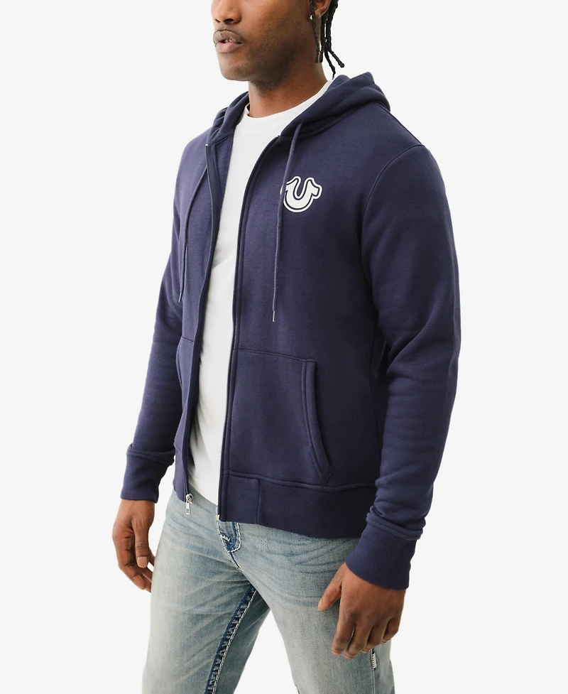 True Religion Men's Core Zip-Front Logo Hoodie