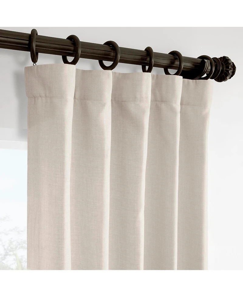 Half Price Drapes Parchment Cream Italian Faux Linen Room Darkening Curtain