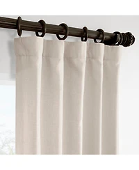 Half Price Drapes Parchment Cream Italian Faux Linen Room Darkening Curtain