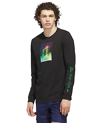 adidas Men's 3-Stripes Lights Graphic Long-Sleeve T-Shirt