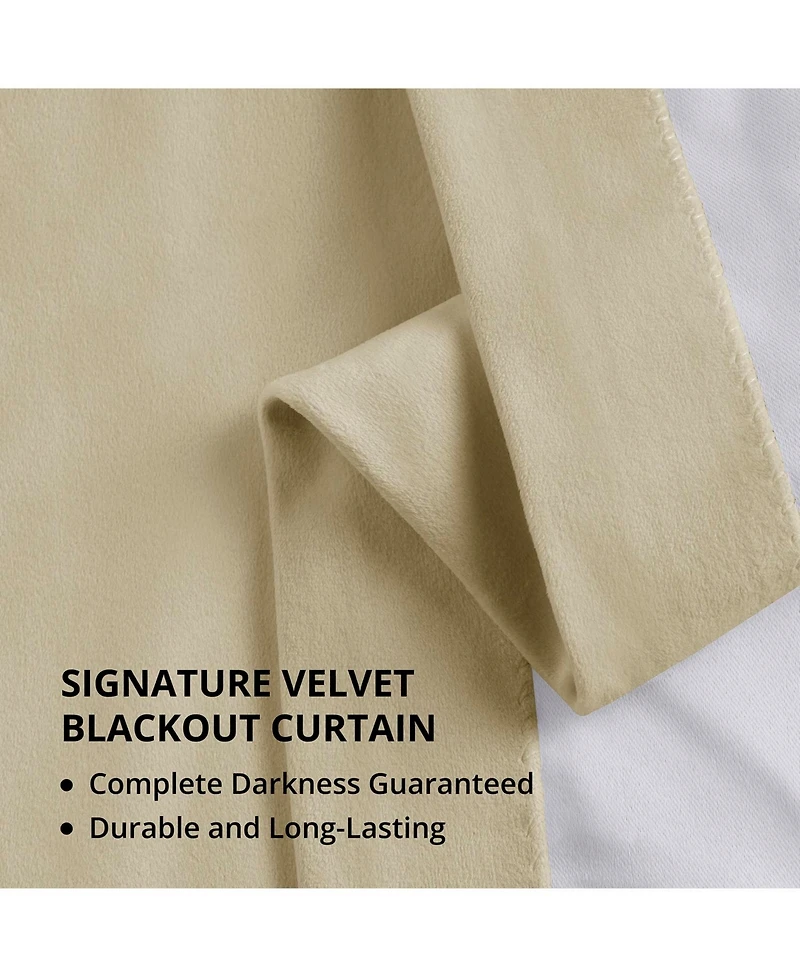 Half Price Drapes Neutral Ground Signature Velvet Blackout Curtain