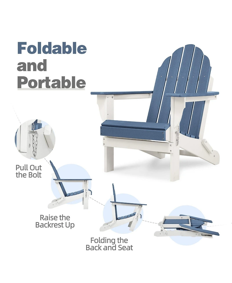 Aoodor Outdoor Folding Adirondack Chair