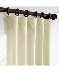 Half Price Drapes Gravity Ivory Italian Faux Linen Room Darkening Curtain