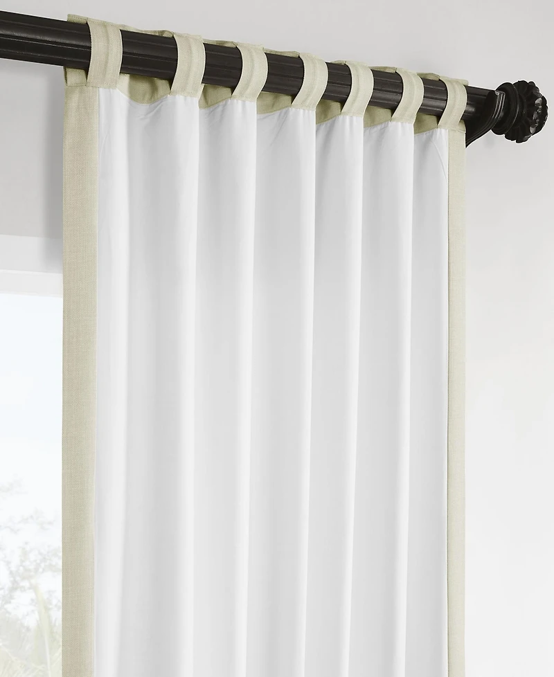 Half Price Drapes Gravity Ivory Italian Faux Linen Room Darkening Curtain