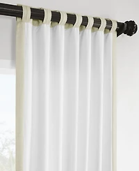 Half Price Drapes Gravity Ivory Italian Faux Linen Room Darkening Curtain