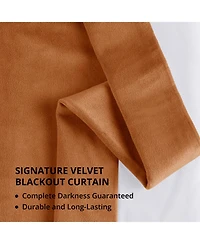 Half Price Drapes Burnt Pumpkin Signature Velvet Blackout Curtain