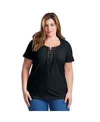 Avenue Women's Lacing Detail Tunic Tee