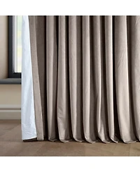 Half Price Drapes Library Taupe Extra Wide Signature Plush Velvet Hotel Blackout Curtain