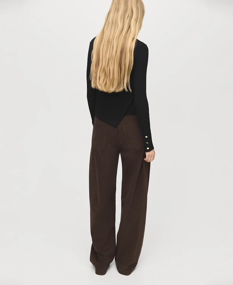 Mango Women's Buttons Asymmetrical Sweater