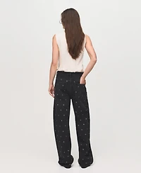 Mango Women's Eyelets Detail Balloon Jeans