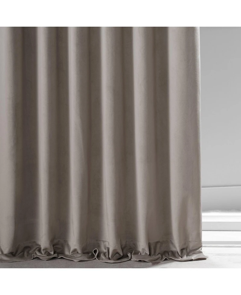 Half Price Drapes Library Taupe Signature Plush Velvet Hotel Blackout Curtain
