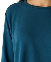 Eileen Fisher Women's Round Neck Cropped Box Top