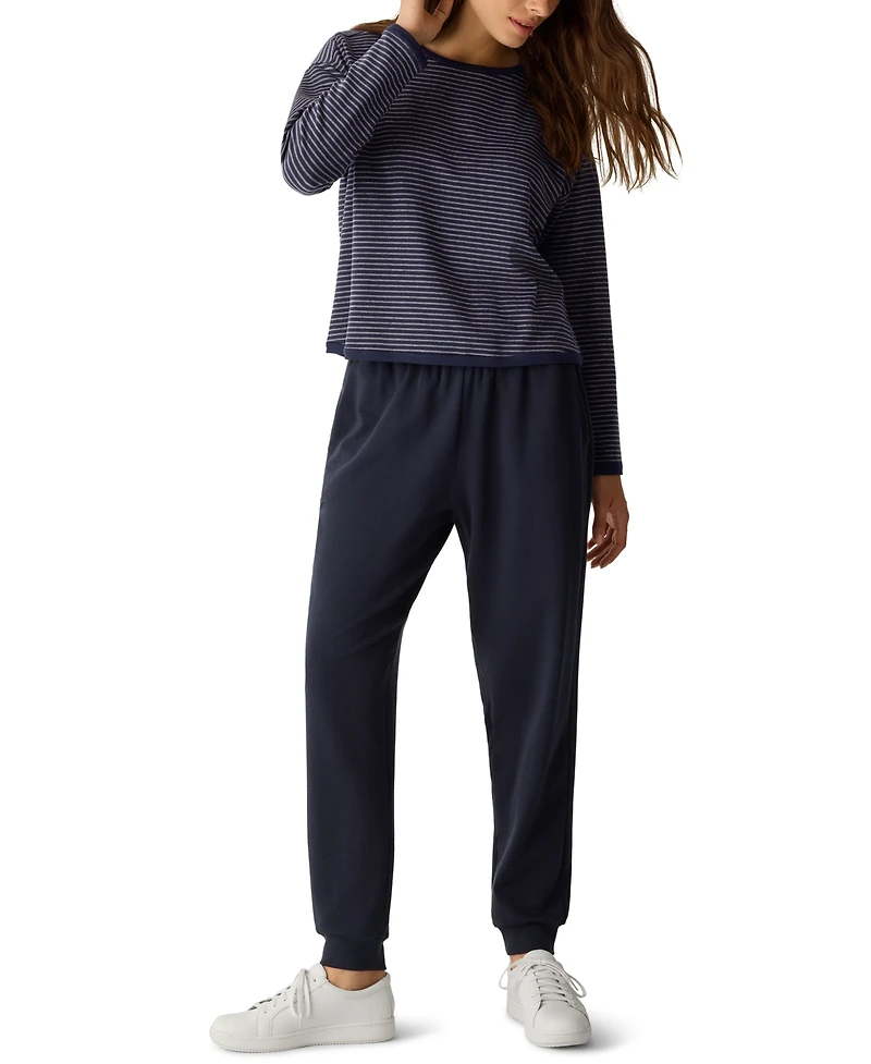 Eileen Fisher Women's Round Neck Cropped Box Top