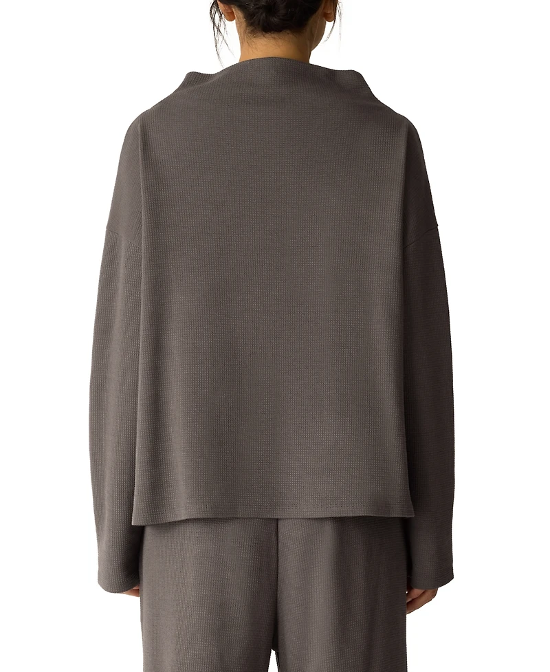 Eileen Fisher Women's Funnel Neck Long-Sleeve Box Top