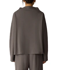 Eileen Fisher Women's Funnel Neck Long-Sleeve Box Top