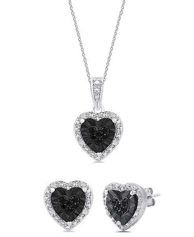 Marsala 2-Piece Diamond Earring and Pendant Necklace Set (1/4 ct. t.w.) Sterling Silver