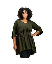 Avenue Women's Plus Veronica Dobby Tunic