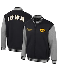 Colosseum Men's Black Iowa Hawkeyes Ambi-Turner Full-Zip Varsity Jacket