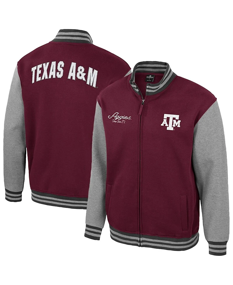 Colosseum Men's Maroon Texas A&M Aggies Ambi-Turner Full-Zip Varsity Jacket