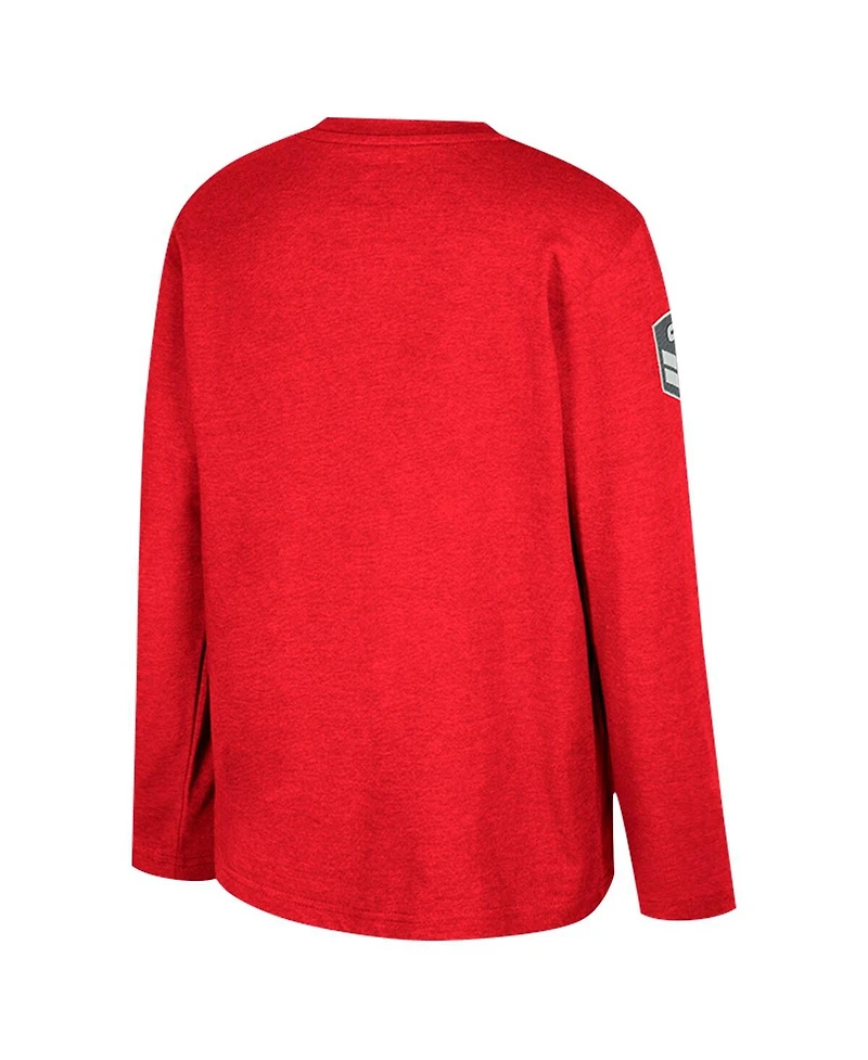 Colosseum Big Boys and Girls Heather Red Wisconsin Badgers Oht Military Appreciation Oorah Long Sleeve T-Shirt