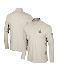 Colosseum Men's Natural Michigan State Spartans Oht Military Appreciation Quarter-Zip Jacket