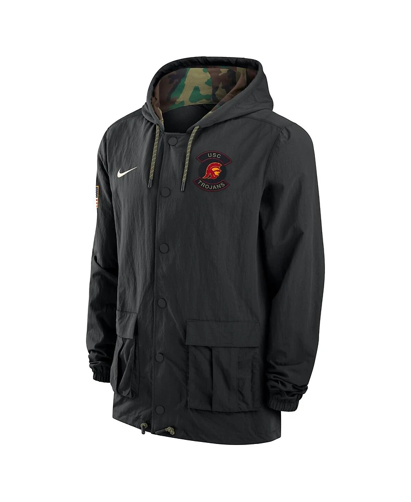 Nike Men's Black Usc Trojans 2025 Ncaa Military Appreciation Full-Snap Jacket